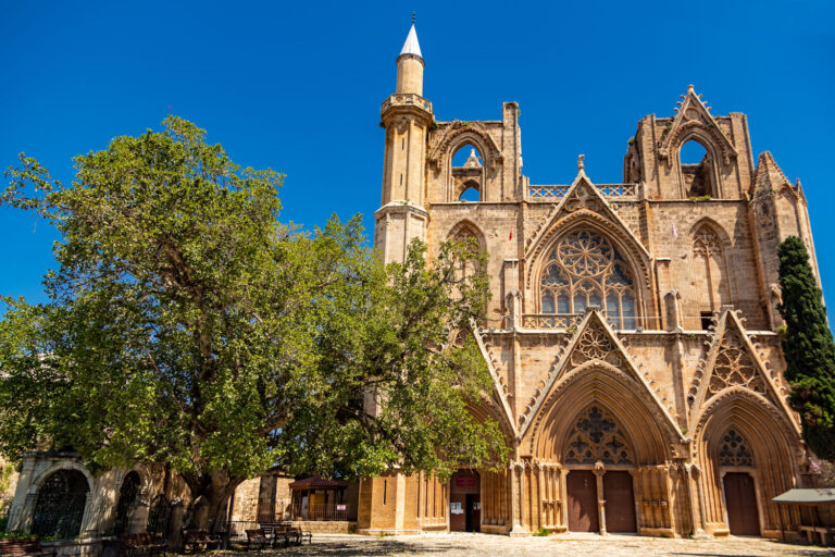 Discover the fascinating history of Lala Mustafa Paşa Camii in Famagusta, North Cyprus — a Gothic cathedral transformed into a mosque that blends Christian and Islamic architecture.